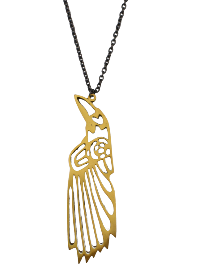 Ink + Alloy Elohi Brass Raven Necklace