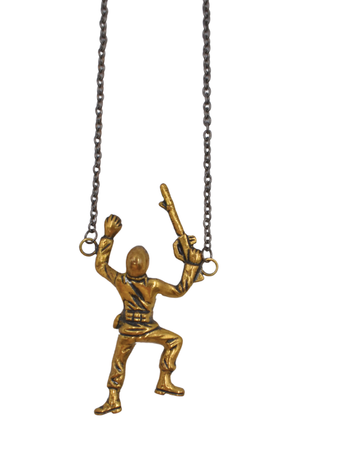 Ink + Alloy Toy Soldier Crawler Necklace