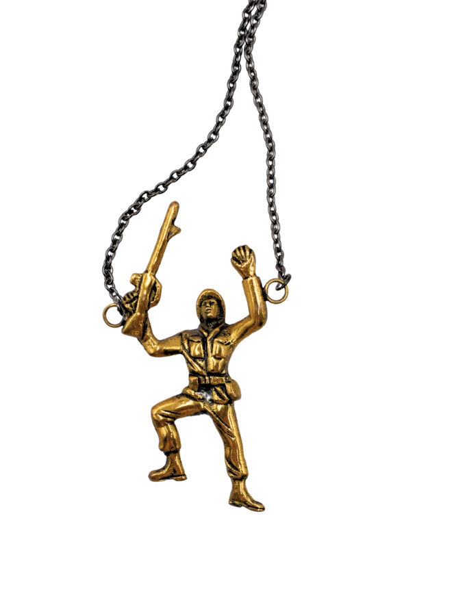 Ink + Alloy Toy Soldier Army Crawler Necklace