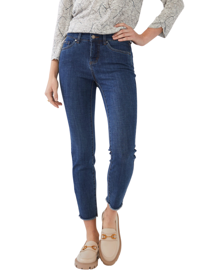 French Dressing Christina Fringed Ankle Jean in Dark Wash