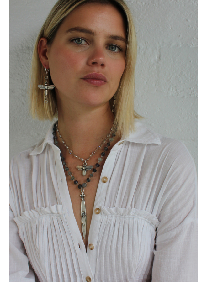 French Kande Azure II Mix  Pointu Pendant Necklace