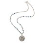 French Kande Azure II Mix With Crystal Lace Medallion Necklace