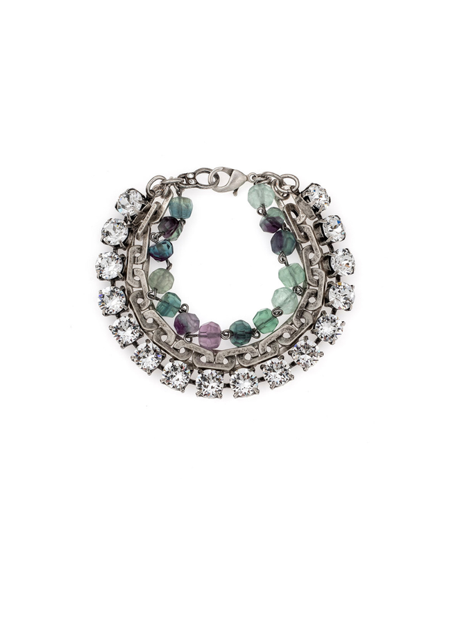French Kande Triple Strand Azure II Mix Bracelet