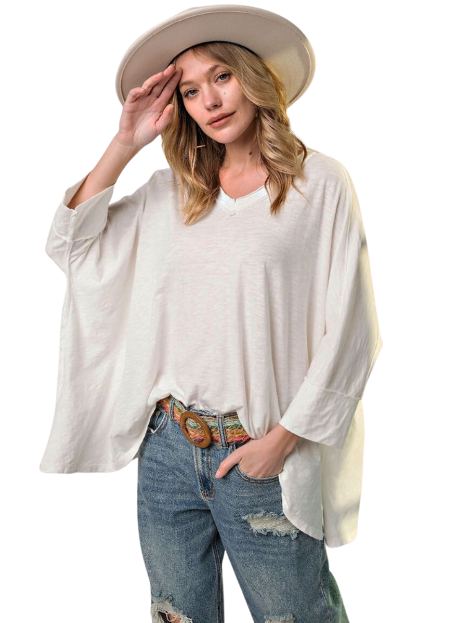 Oversized Topper/Tee In White