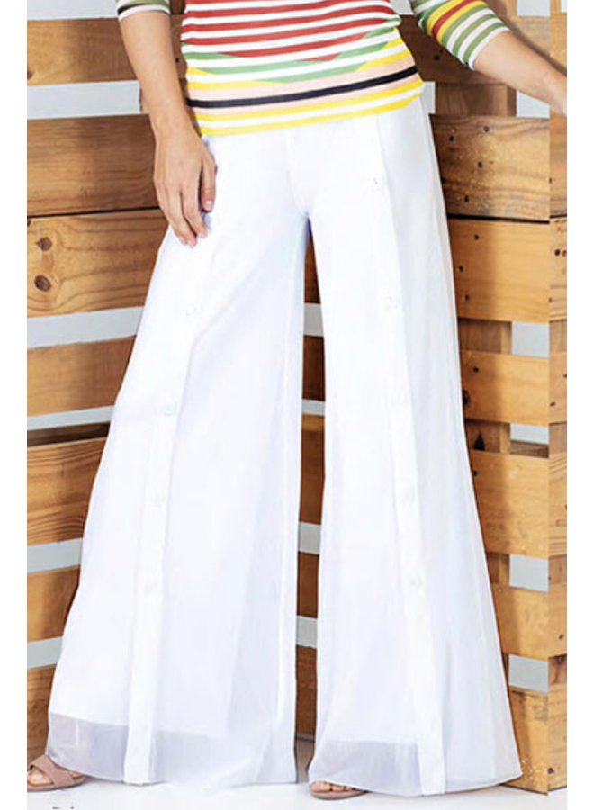 Petit Pois Palazzo Sailor Pant In White
