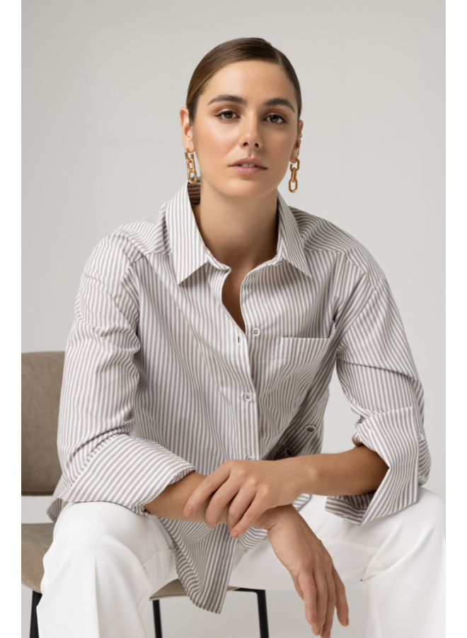 Renuar Crisp Classic Shirt In Brown Sugar
