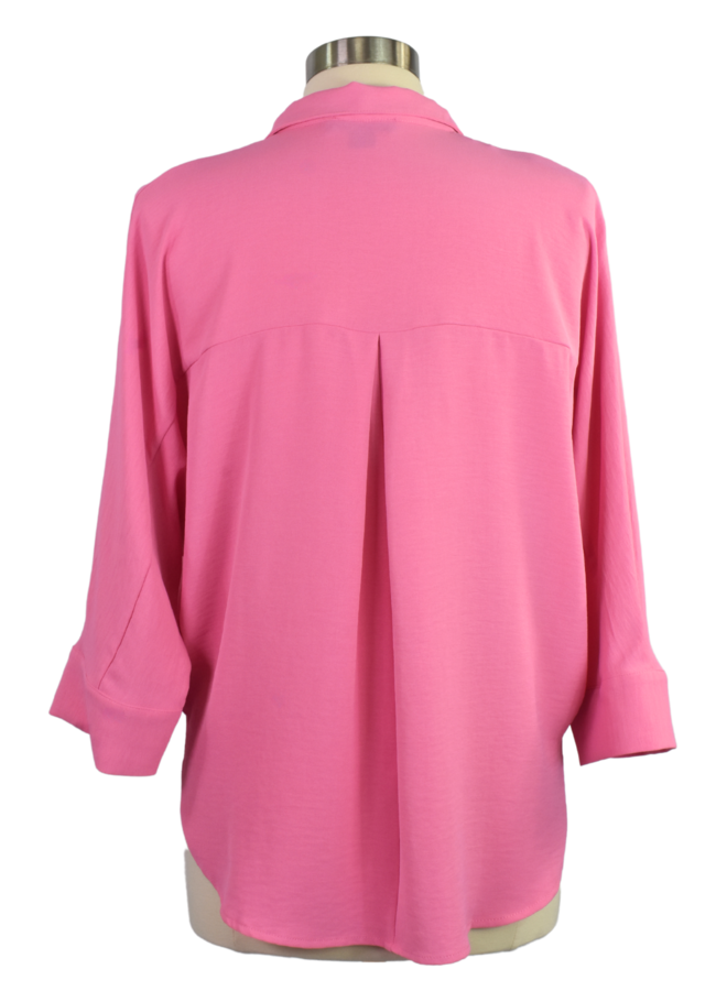 Renuar On Demand Blouse In Hyper Pink