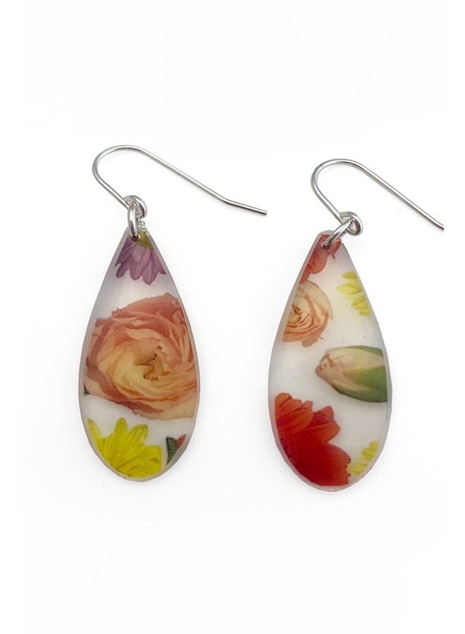 Teardrop Floral Earrings