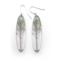 Oval Tall Green Tree Earrings