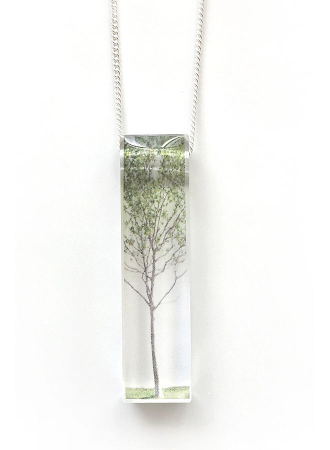 Skinny Green Tree Necklace