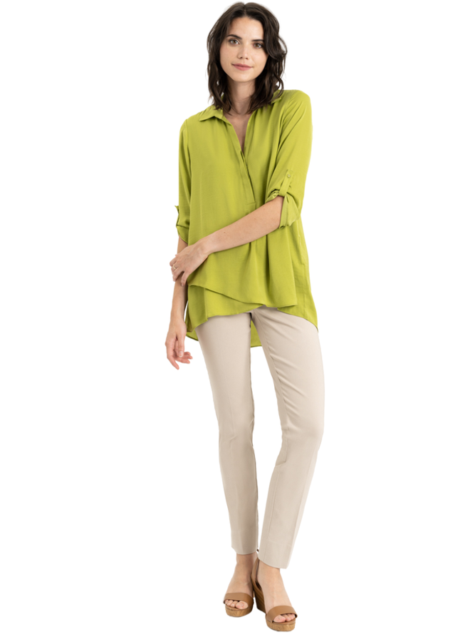 Renuar Long Cigarette Ankle Pant in Sand