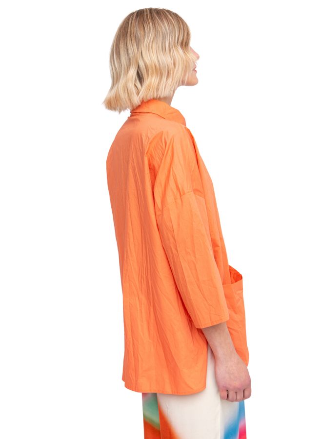 Ozai Trickster Crinkle Shirt In Peach - Shady And Katie - Shady