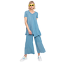Ozai Resort Asymmetrical Tunic Top In Azure