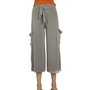 Petit Pois Cropped Wide Leg Pant in Khaki