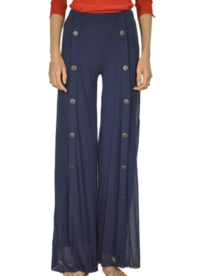 Petit Pois Palazzo Sailor Pant In Midnight Blue