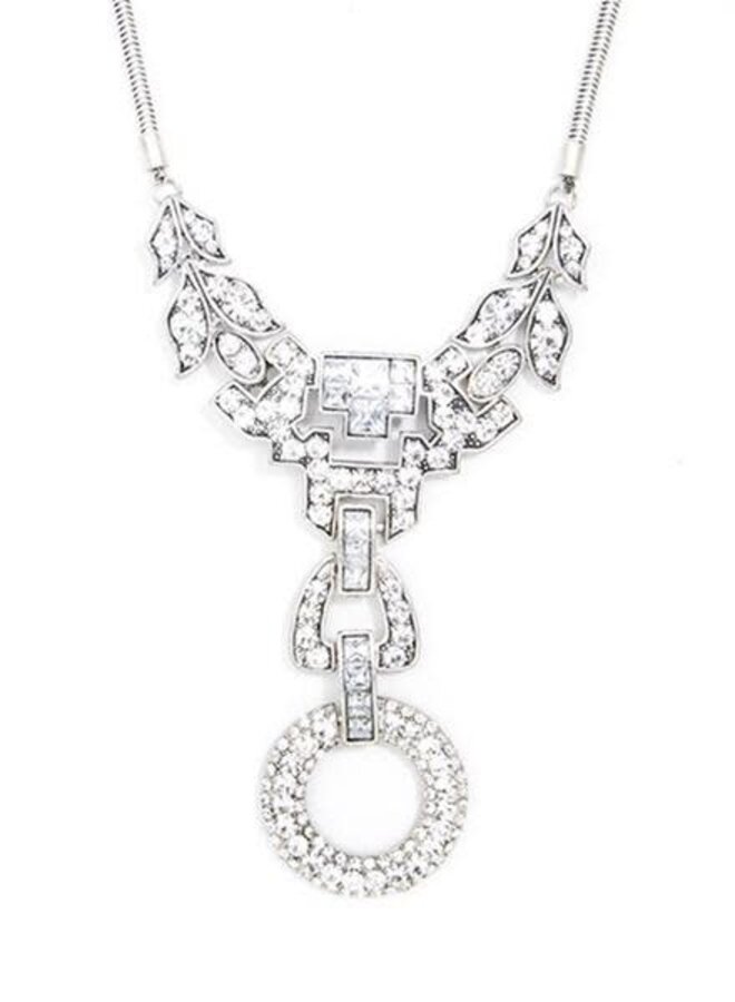 Antiqued Dazzling Crystal Necklace