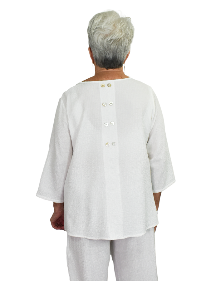 Pebble Swing Top In White Shady And Katie