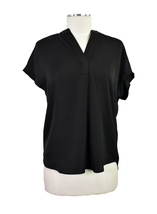 Renuar Essential Short Sleeve Top In Black