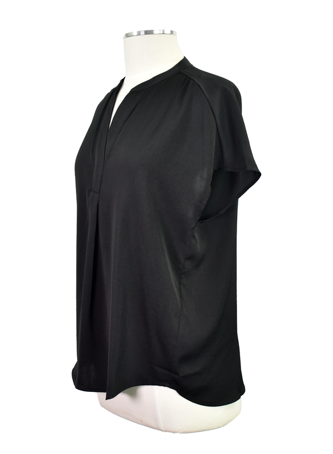Renuar Essential Short Sleeve Top In Black