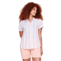 Renuar Drop Sleeve Stripe Top In Blush