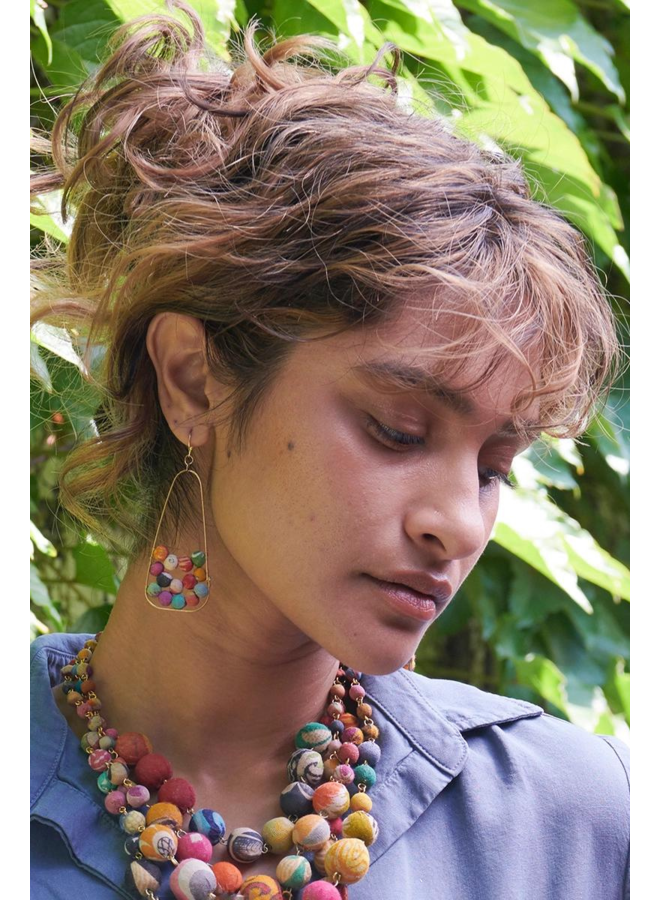 Embedded Kantha Earrings