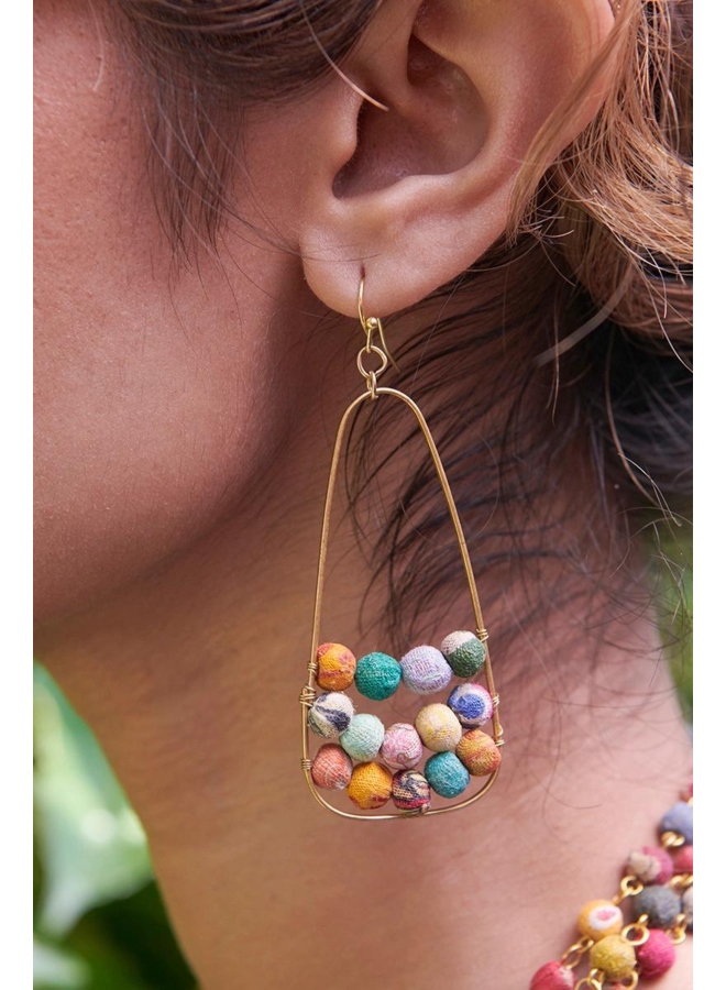 Embedded Kantha Earrings