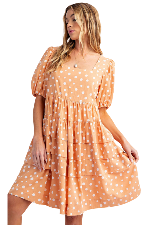 Apricot Dot Dress