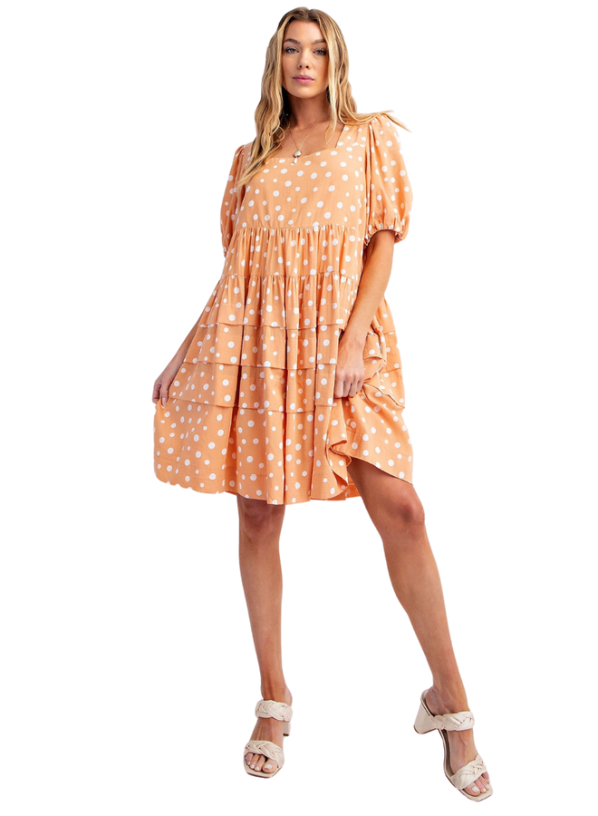 Apricot Dot Dress