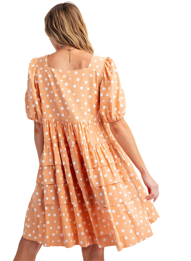 Apricot Dot Dress