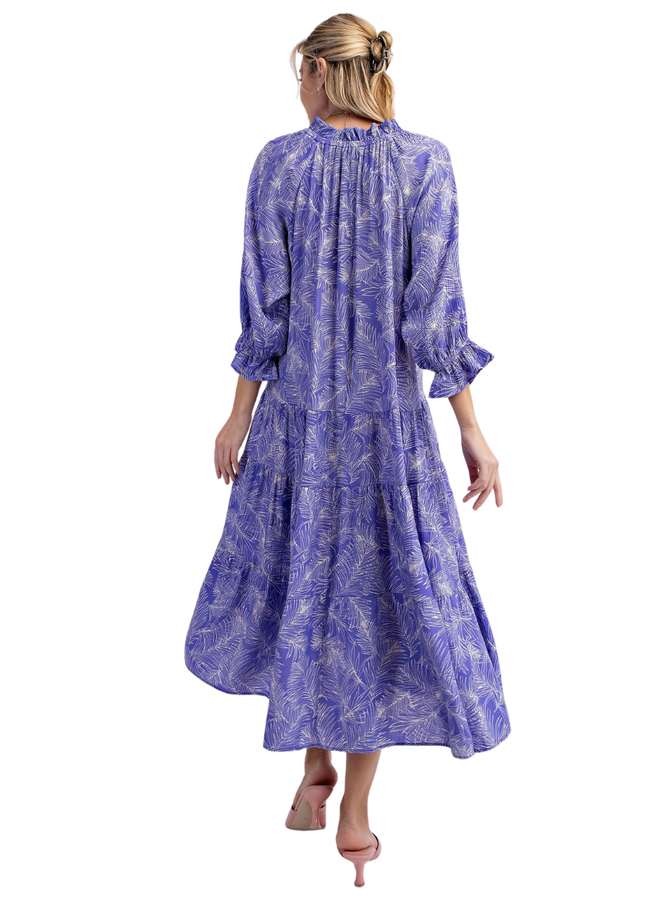 Leaf Maxi In Lilac Blue Dress