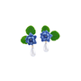Blue Flower & Pearl Earrings