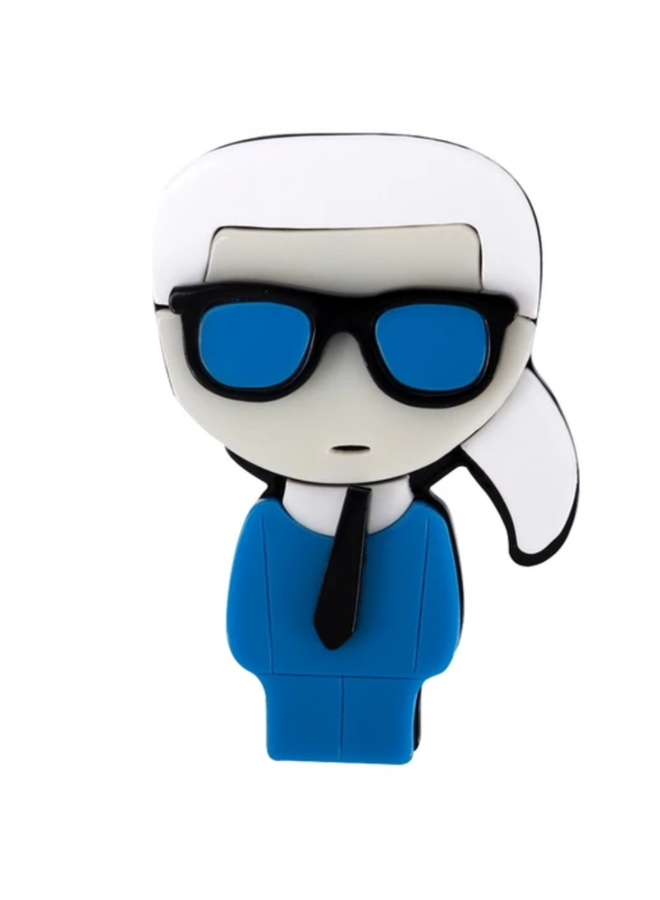 Karl In His Blue Suit Brooch