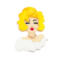 Glam Marilyn Brooch In White