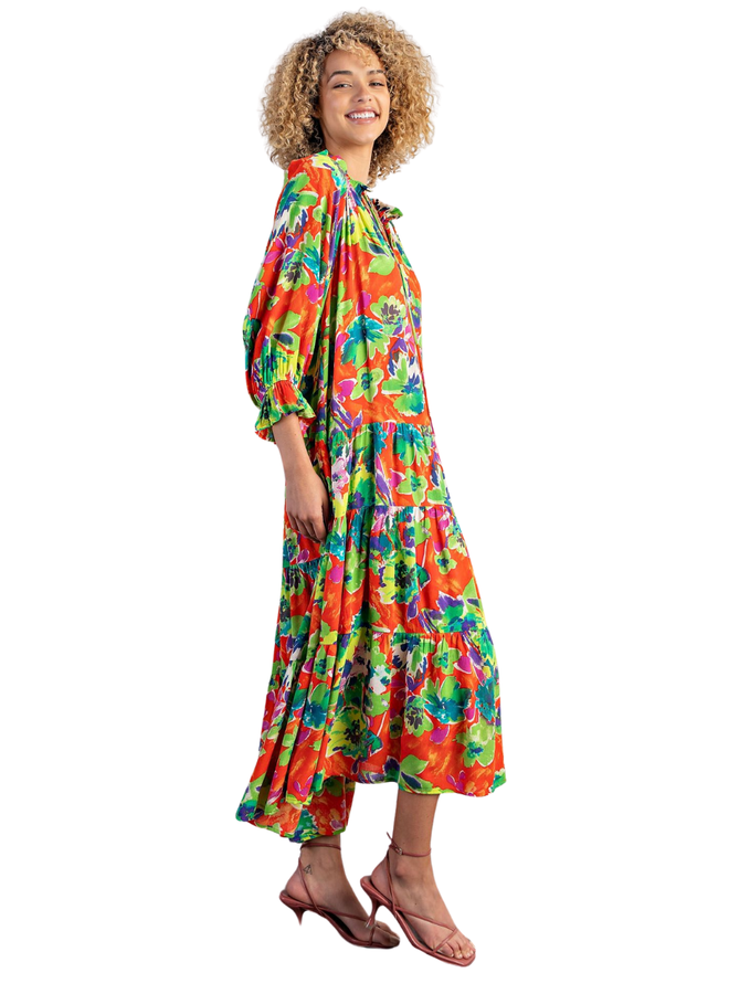 Tropical Tiered Maxi Dress