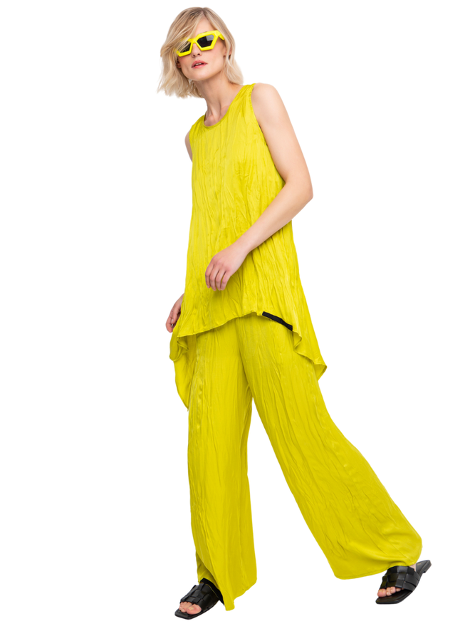 Ozai Crinkle Trousers In Lime