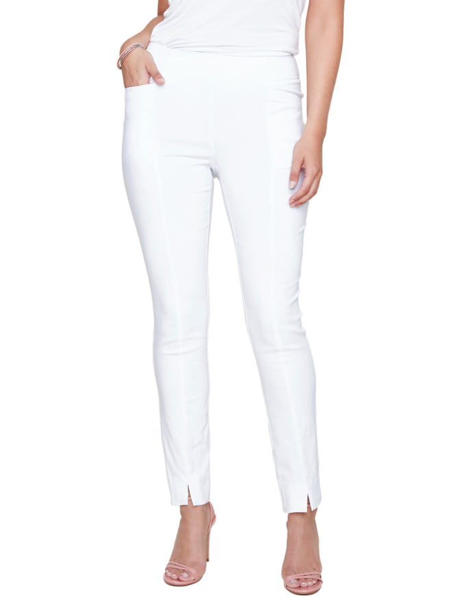 Renuar Cigarette Long Ankle Pant In White