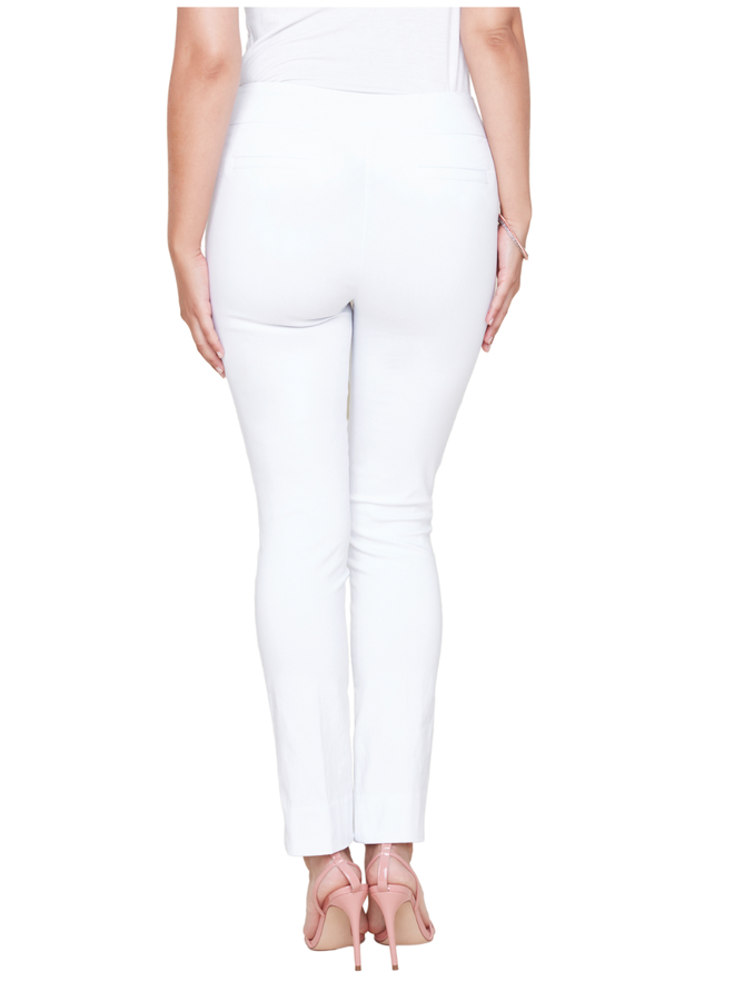 Renuar Pull-On Front Seam Pant in White