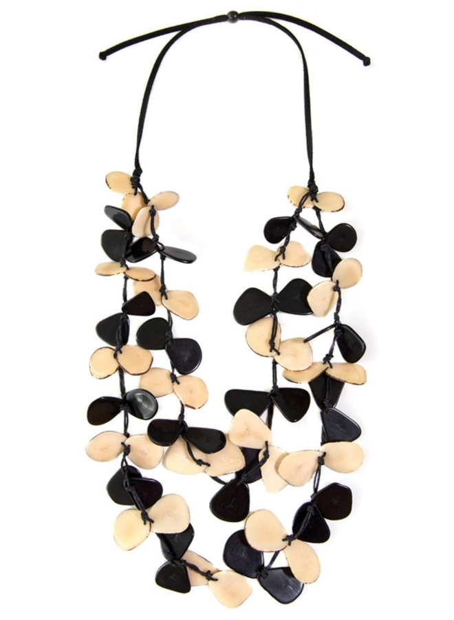 Tagua Cielo Necklace In Black And Ivory