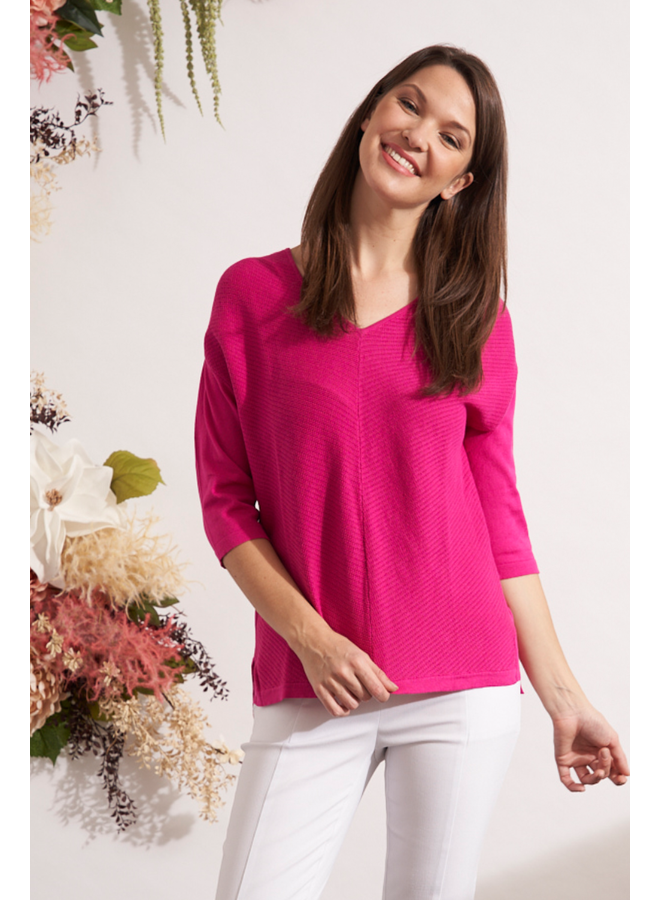 Renuar Perfect Summer Knit Top In Orchid