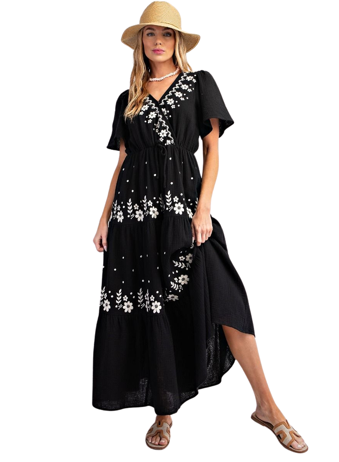 Embroidered Maxi Dress