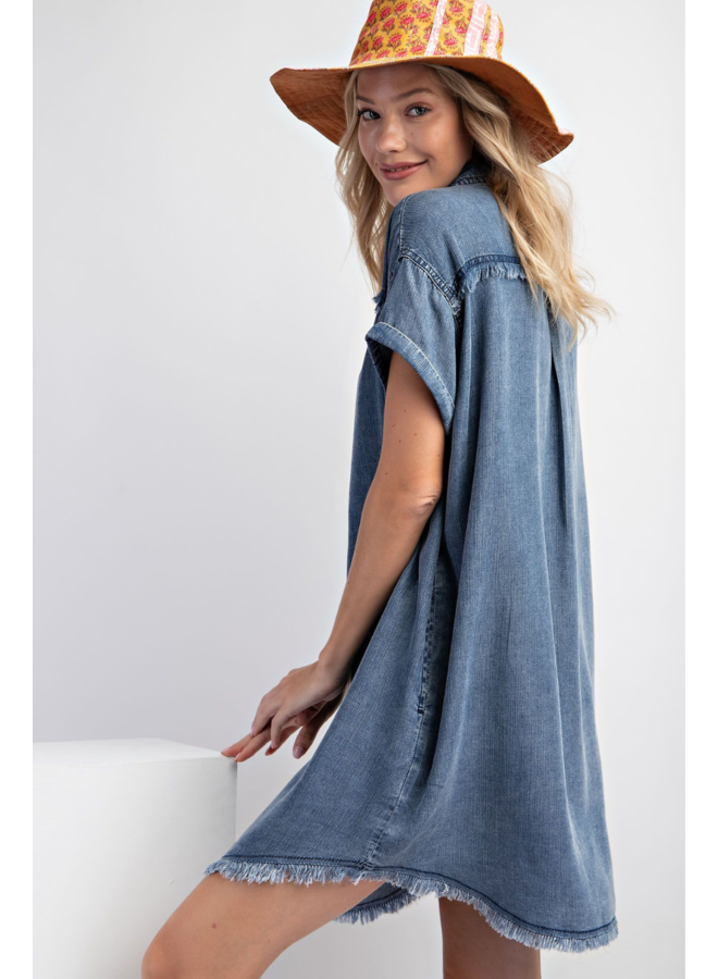 Washed Denim Shirt Dress