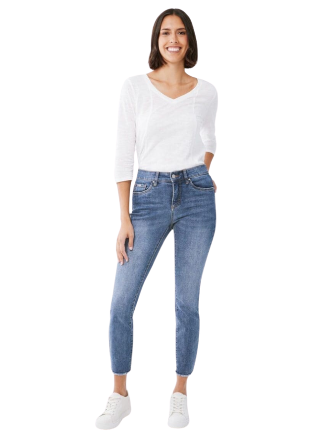 French Dressing Christina Fringed Ankle Jean in Medium Wash