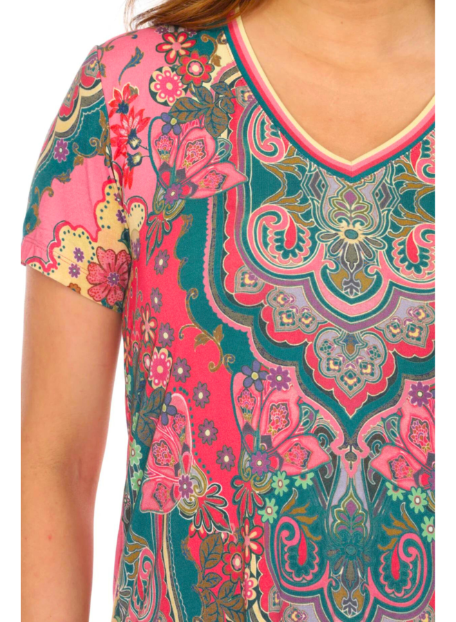 Johnny Was Janie Favorite V-Neck Tee in Paisley