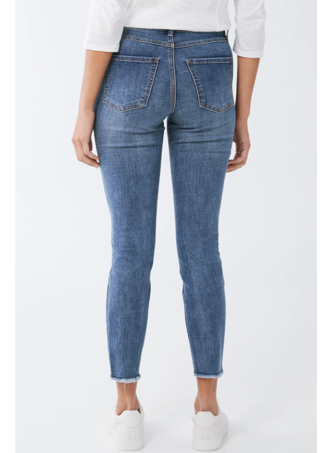 French Dressing Christina Fringed Ankle Jean in Medium Wash