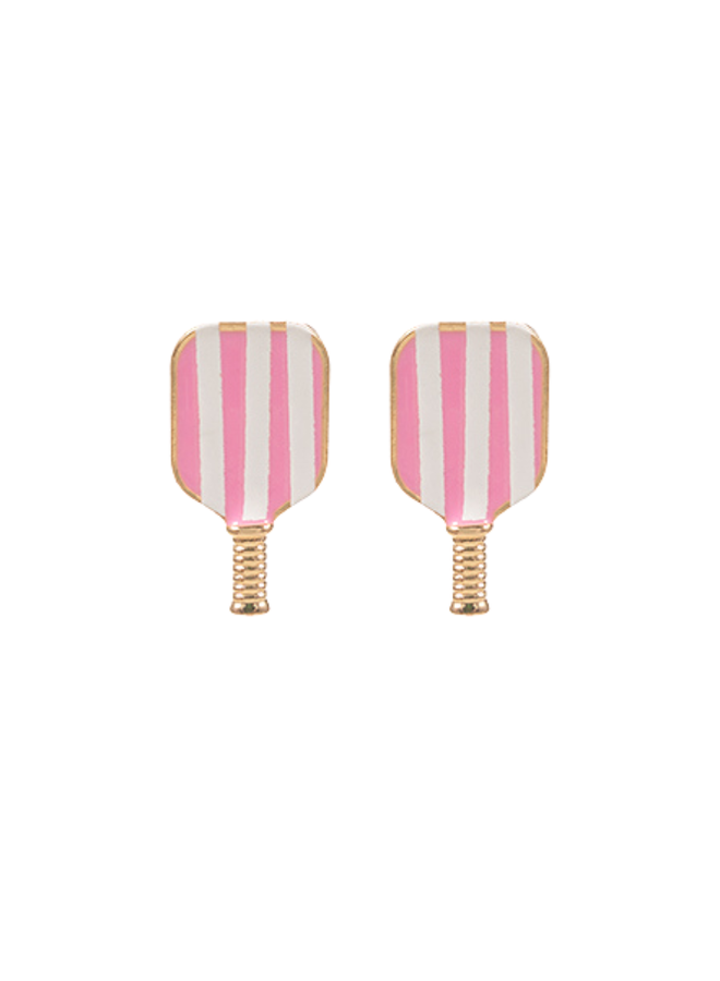 Striped Pickle Ball Earrings