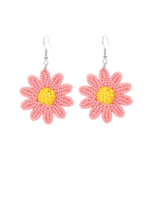 Beaded Daisy Earrings