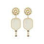 Lux Pickle Ball Earrings In White