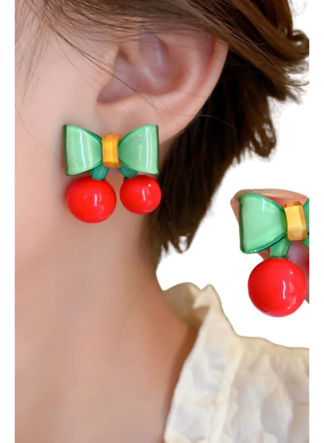 Vintage Acrylic Cherry Earrings