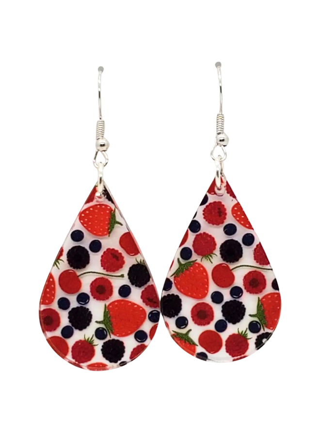 Acrylic Teardrop Berry Earrings