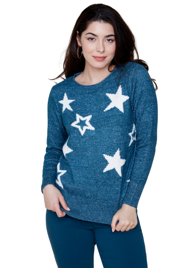 Renuar Star Sweater In Lagoon